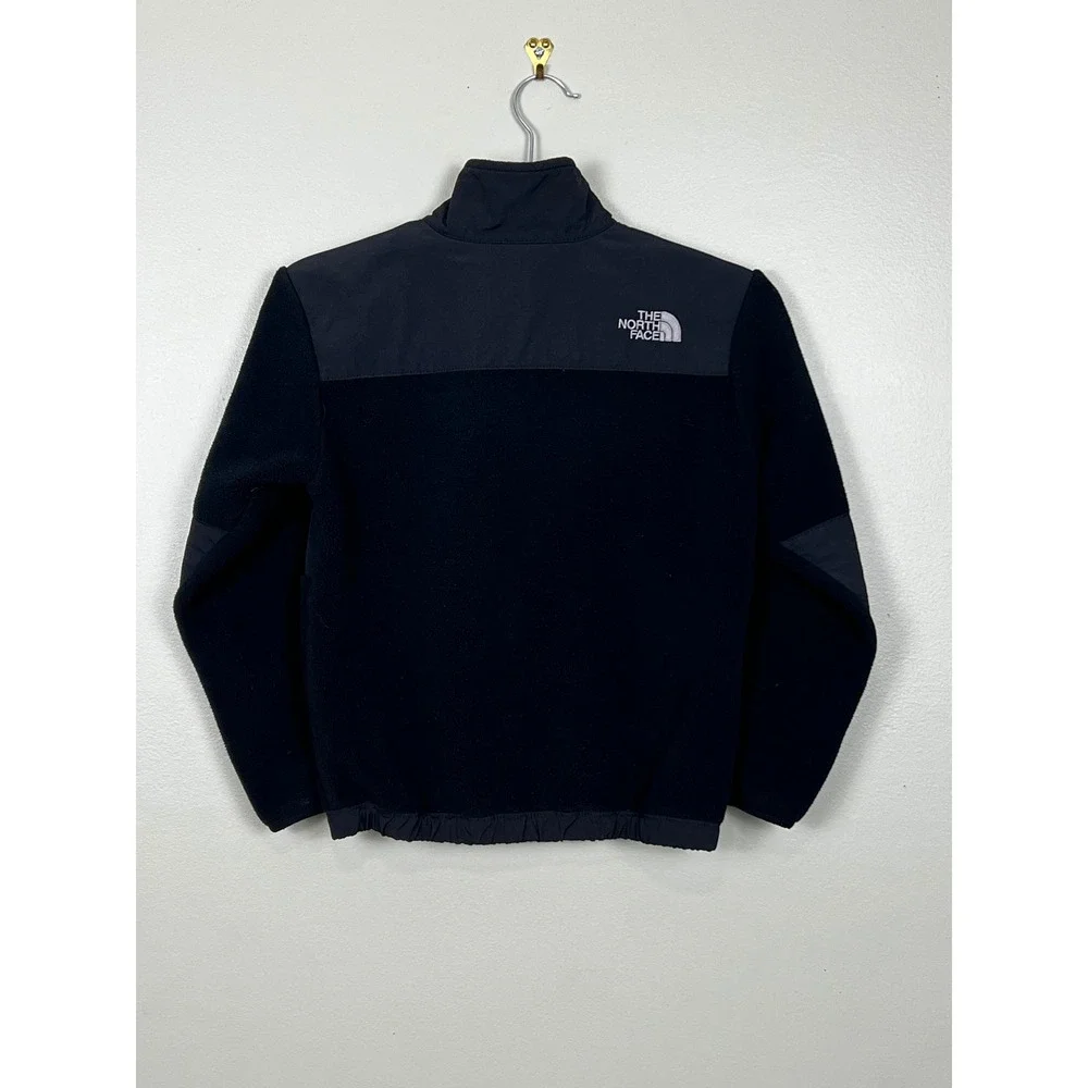 The North Face Denali Fleece Jacket Boys Small 7/8 Black Full Zip Coat NF0A34VJ